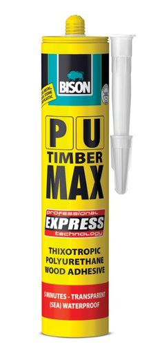 Bison PU Timber Max Express 340g adhesive in translucent