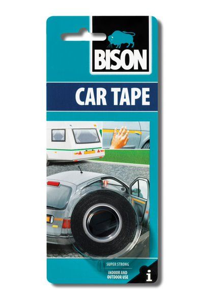 Bison Car Tape Roll, 1.5 m x 19 mm, double-sided self-adhesive foam tape in black