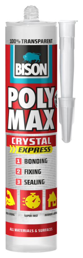 Bison Poly Max Crystal Express Adhesive and Sealant 300g transparent