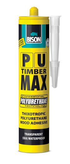 Bison PU Timber Max 340g transparent polyurethane wood construction adhesive