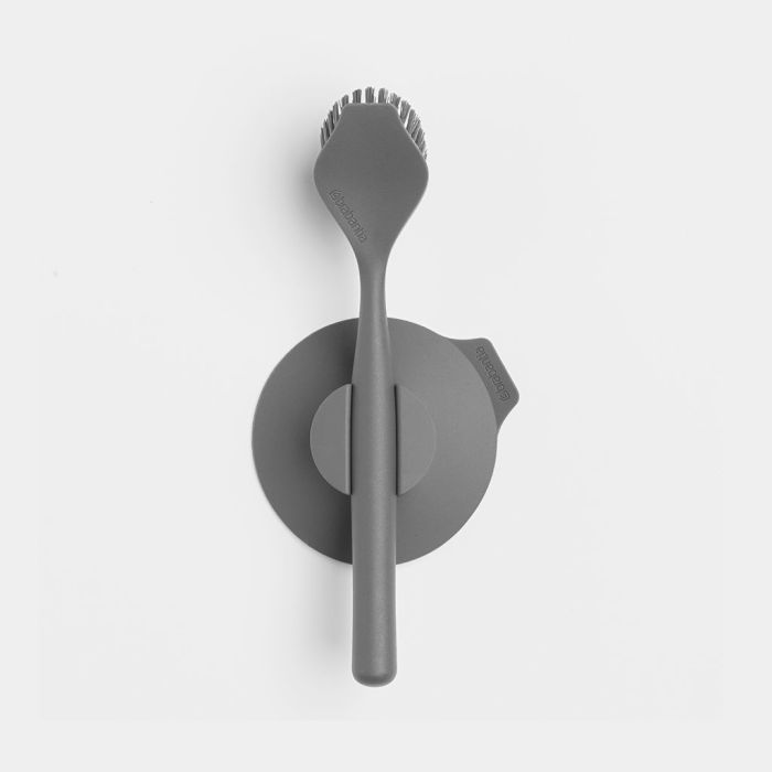 Brabantia 117589 Dish Brush with Suction Cup Holder in Dark Grey