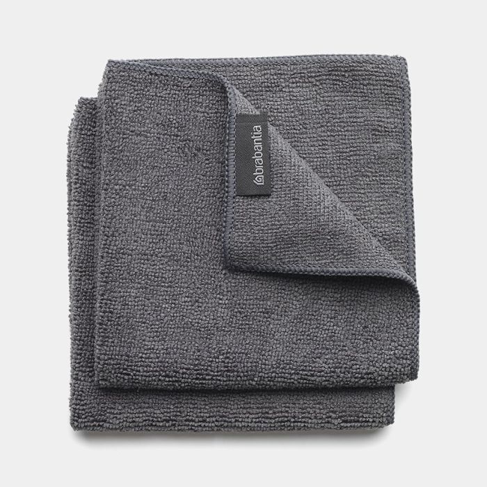 Brabantia 118029 Microfibre Dish Cloths in Dark Grey, 2 Pack