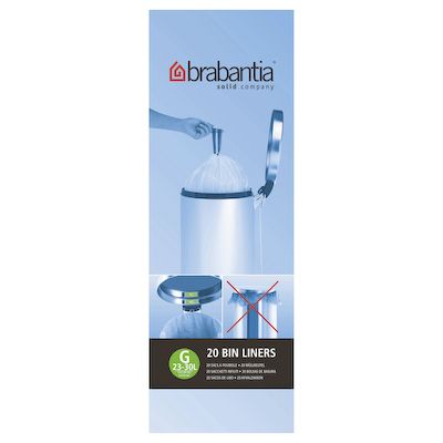 Brabantia 246265 Size G 30 Litre Bin Liners Pack of 20