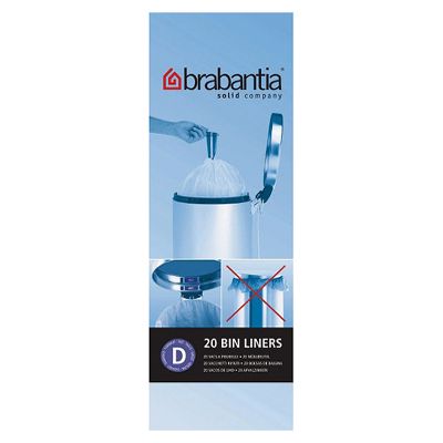 Brabantia 246760 Size D 15 Litre Bin Liners Pack of 20
