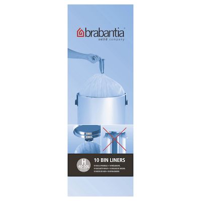 Brabantia 246784 Size H 50 Litre Bin Liners Pack of 10