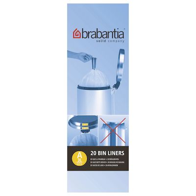 Brabantia 311727 Size A 3 Litre Bin Liners Pack of 20
