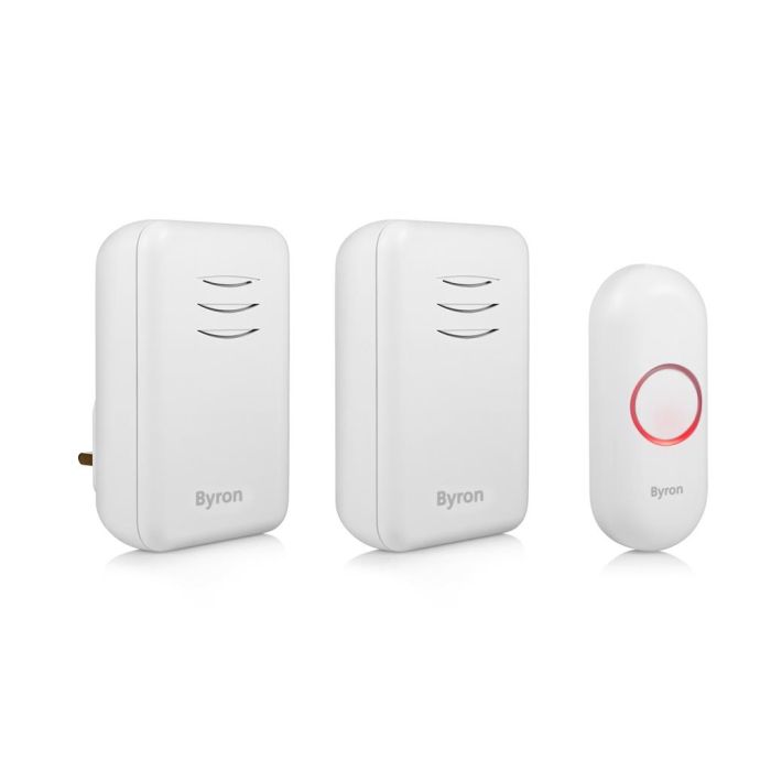 Byron DBY-22314UK 150 M Wireless Plug-In Portable Doorbell Set in white