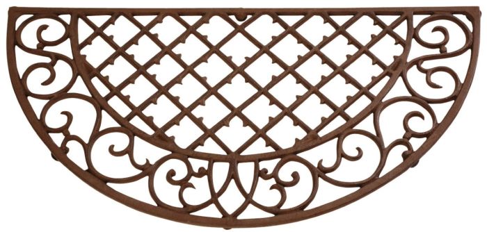 Fallen Fruits LH46 Cast Iron Half Round Doormat, 67.5 x 34.5 x 1.9 cm