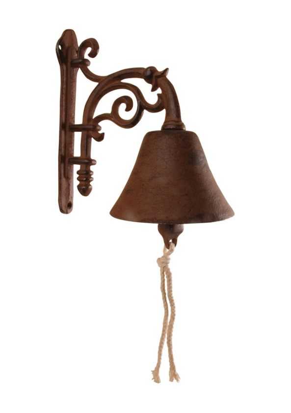 Fallen Fruits DB40 cast iron flower doorbell, 19cm wide, 11cm deep, 19.8cm high