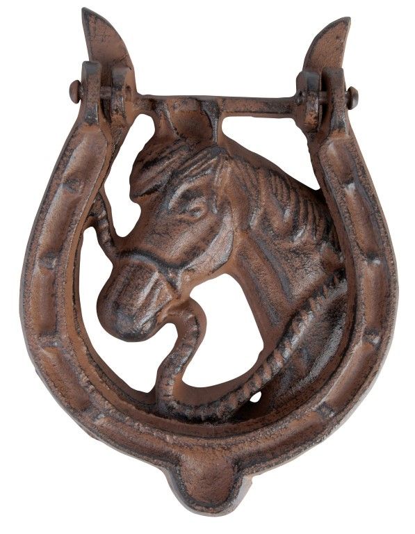 Fallen Fruits TT115 Horse Door Knocker, 11.7 x 2.9 x 16 cm cast iron horseshoe door knocker