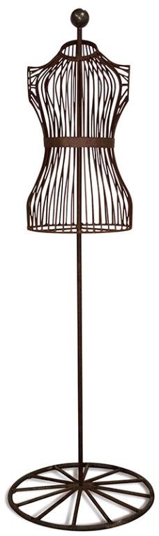 Fallen Fruits W9040 display figure, cast iron wire mannequin on stand, 33 x 50 x 159 cm