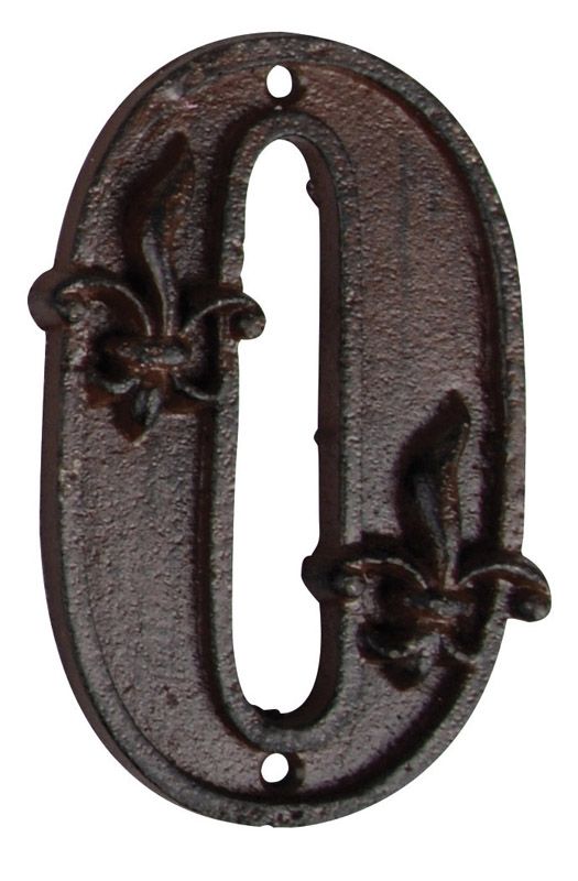 Fallen Fruits DB62-0 8 x 1.1 x 11.8cm Cast Iron House Number 0