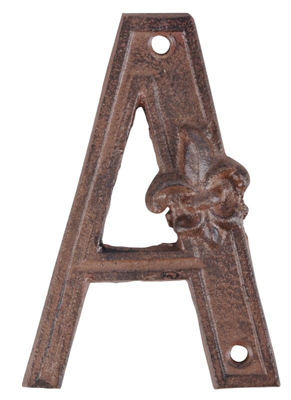 Fallen Fruits DB62-A cast iron house letter A, 8.4 x 1.2 x 12.2 cm