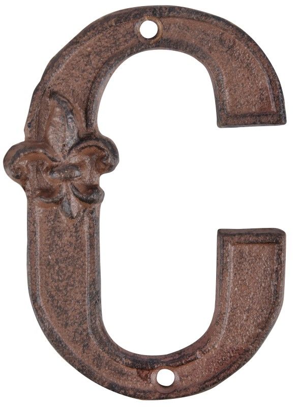 Fallen Fruits DB62-C Cast Iron House Letter C, 8.9 x 1.2 x 12.5 cm