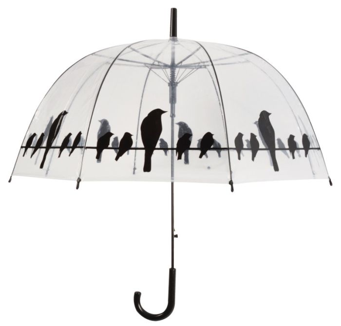 Fallen Fruits TP166 Transparent birds On Wire Umbrella, 83 x 83 x 81.5 cm