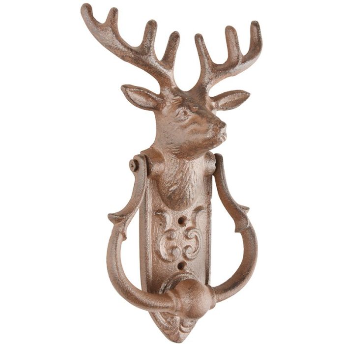 Fallen Fruits DB78 Stag Door Knocker in cast iron, 13.3 x 6.4 x 23.5 cm