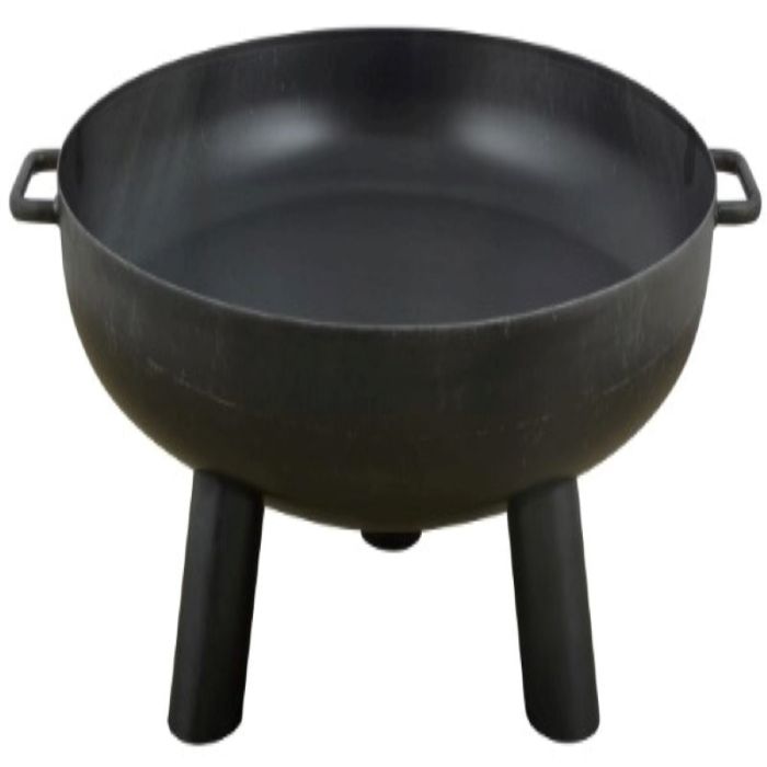 Fallen Fruits FF242 Steel Fire Bowl - 70 Cm with three legs, two handles, and centre drainage hole