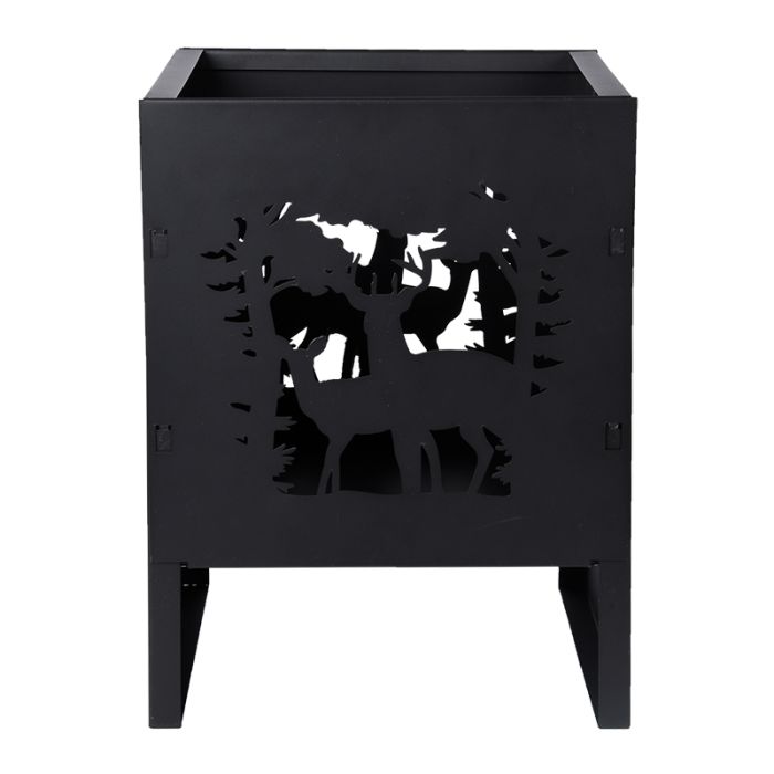 Fallen Fruits FF484 Square Deer Firebasket measuring 30.2x30.3x40.1 cm