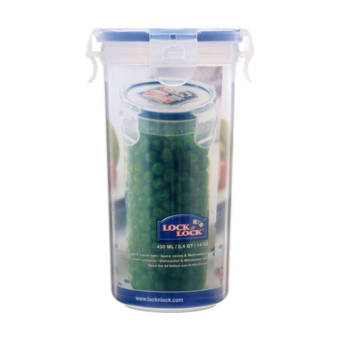 Lock & Lock HPL931L Round Food Storage Container 430ml in natural polypropylene