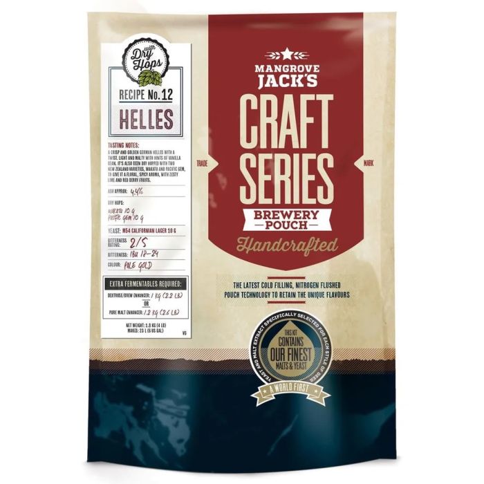 Mangrove Jacks Craft Series Helleslager Brewery Pouch 1.8kg pale gold beer making kit