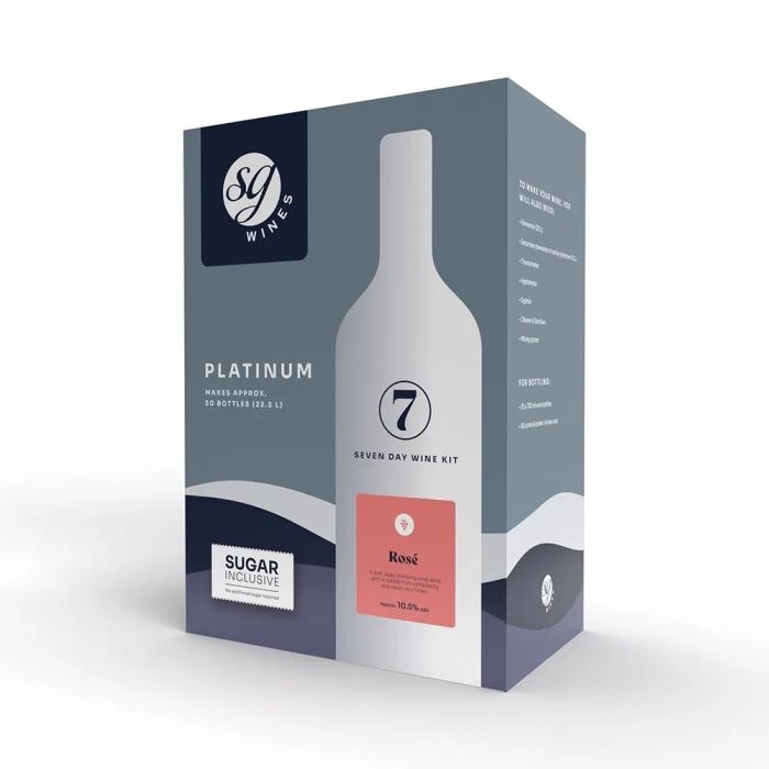 SG Wines Platinum Rosé Wine Making Kit for 30 bottles