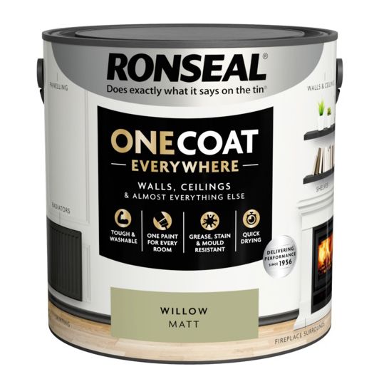 Ronseal One Coat Everywhere Matt Paint - Willow - 2.5L
