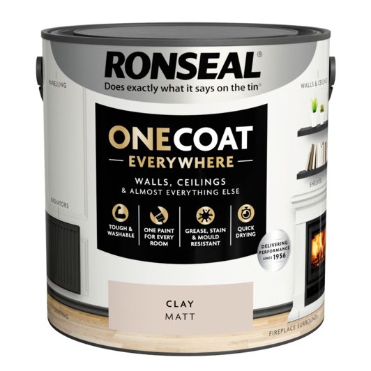 Ronseal One Coat Everywhere Matt Paint - Clay - 2.5L