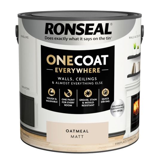 Ronseal One Coat Everywhere Matt Paint - Oatmeal - 2.5L