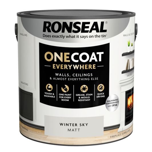 Ronseal One Coat Everywhere Matt Paint Winter Sky 2.5L