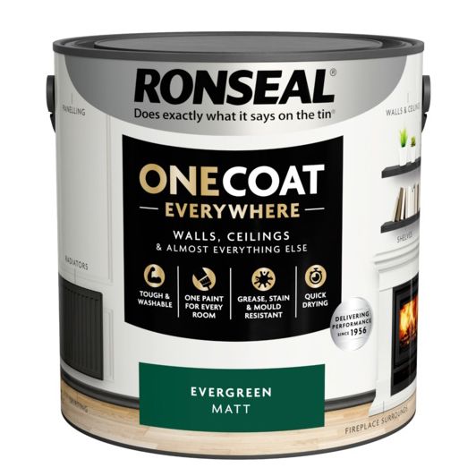 Ronseal One Coat Everywhere Matt Paint - Evergreen - 2.5L