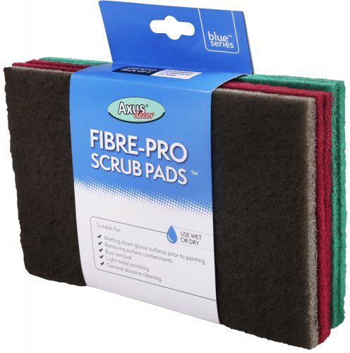 Axus Decor Fibre-Pro Scrub Pads Blue Series Pack of 5 abrasive cleaning pads