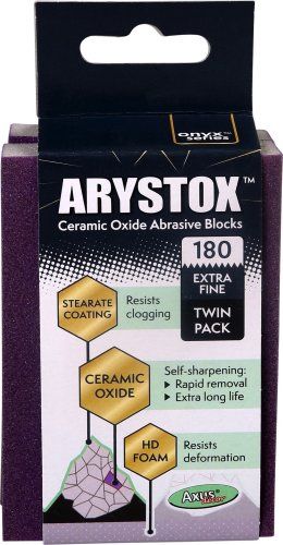 Axus Decor Arystox Ceramic Oxide Abrasive Blocks 180 Grit twin pack in onyx series