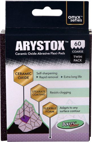 Axus Decor Arystox Ceramic Oxide Abrasive Flexi Pads 60 Grit Pack of 2