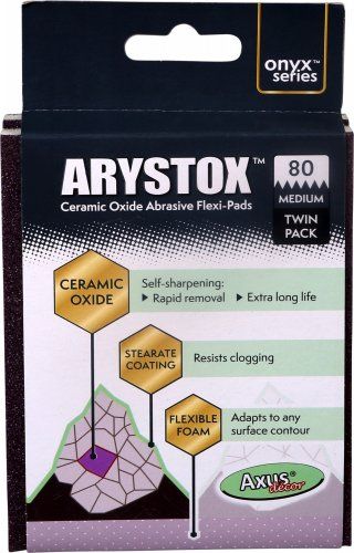 Axus Decor Arystox Ceramic Oxide Abrasive Flexi Pads 80 Grit onyx series twin pack