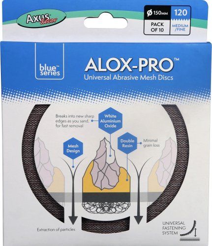 Axus Decor Alox-Pro Abrasive Mesh Discs - 150mm - 120 Grit - Pack of 10
