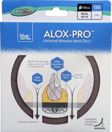 Axus Decor Alox-Pro Abrasive Mesh Discs - 150mm - 150 Grit - Pack of 10