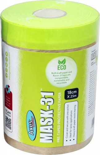 Axus Decor Mask-31 Pre-Taped Protective Paper 18cm x 25m
