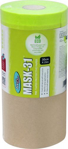 Axus Decor Mask-31 Pre-Taped Protective Paper 30cm x 25m