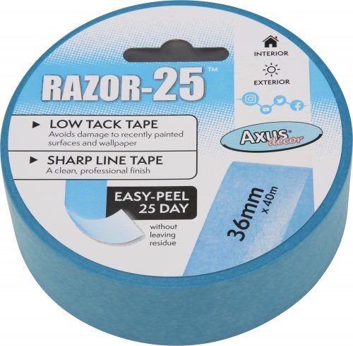 Axus Decor Razor-25 Low Tack Tape - 36mm x 40m