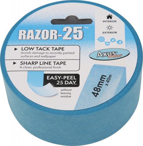 Axus Decor Razor-25 Low Tack Tape 48mm x 40m in blue