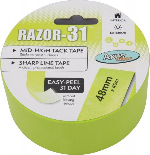 Axus Decor Razor-31 Mid to High Tack Tape 48mm x 40m in lime green