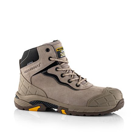 Buckbootz BLITZSTN Tradez Lace Boot - Stone - Size 9 waterproof cowhide leather safety boot