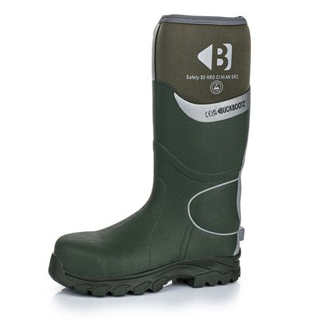 Buckbootz BBZ8000GR Safety Wellington Boots in Green Size 8