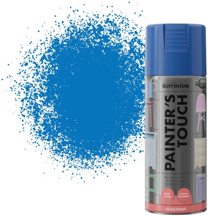 Rust-Oleum Painters Touch Gloss Spray Paint in Brilliant Blue, 400ml aerosol