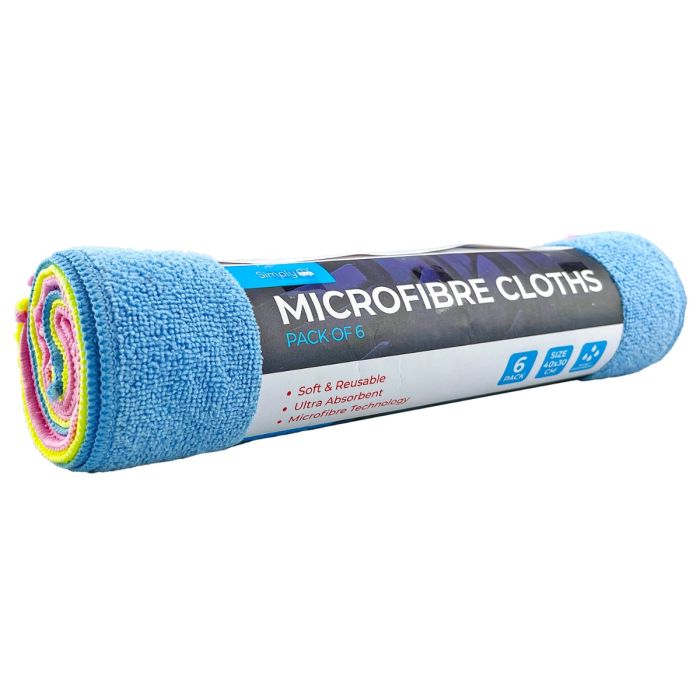 Simply CLE020 Microfibre Cloths Pack of 6