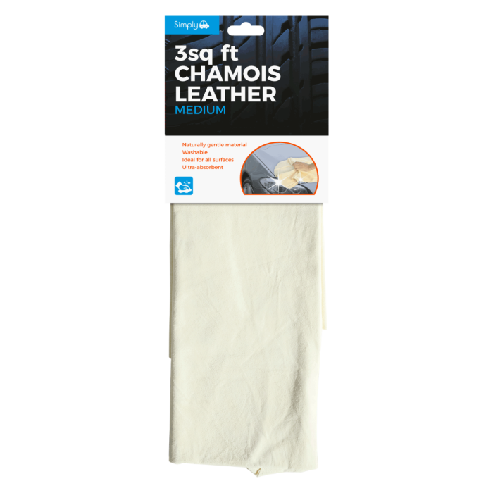 Simply CLE300 Premium Chamois Leather 3Sq Ft
