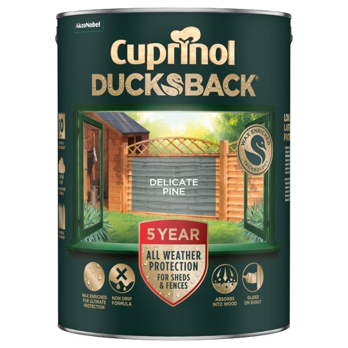 Cuprinol 5 year Ducksback Delicate Pine 5L exterior paint and wood care timbercare