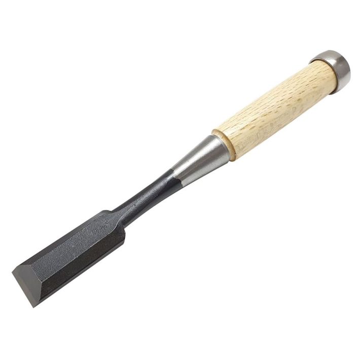 Asahi DK-324 24mm Japanese Laminated SK5 High Carbon Steel Bench Chisel with white oak handle