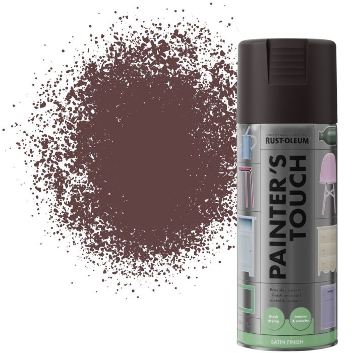 Rust-Oleum Painters Touch 400ml aerosol spray paint in espresso with a satin finish