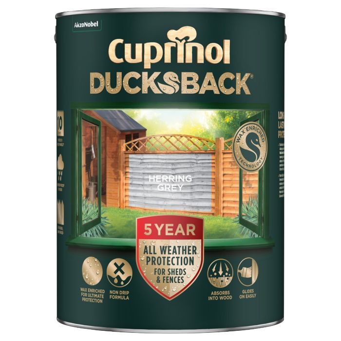 Cuprinol 5 year Ducksback timbercare in Herring Grey, 5L